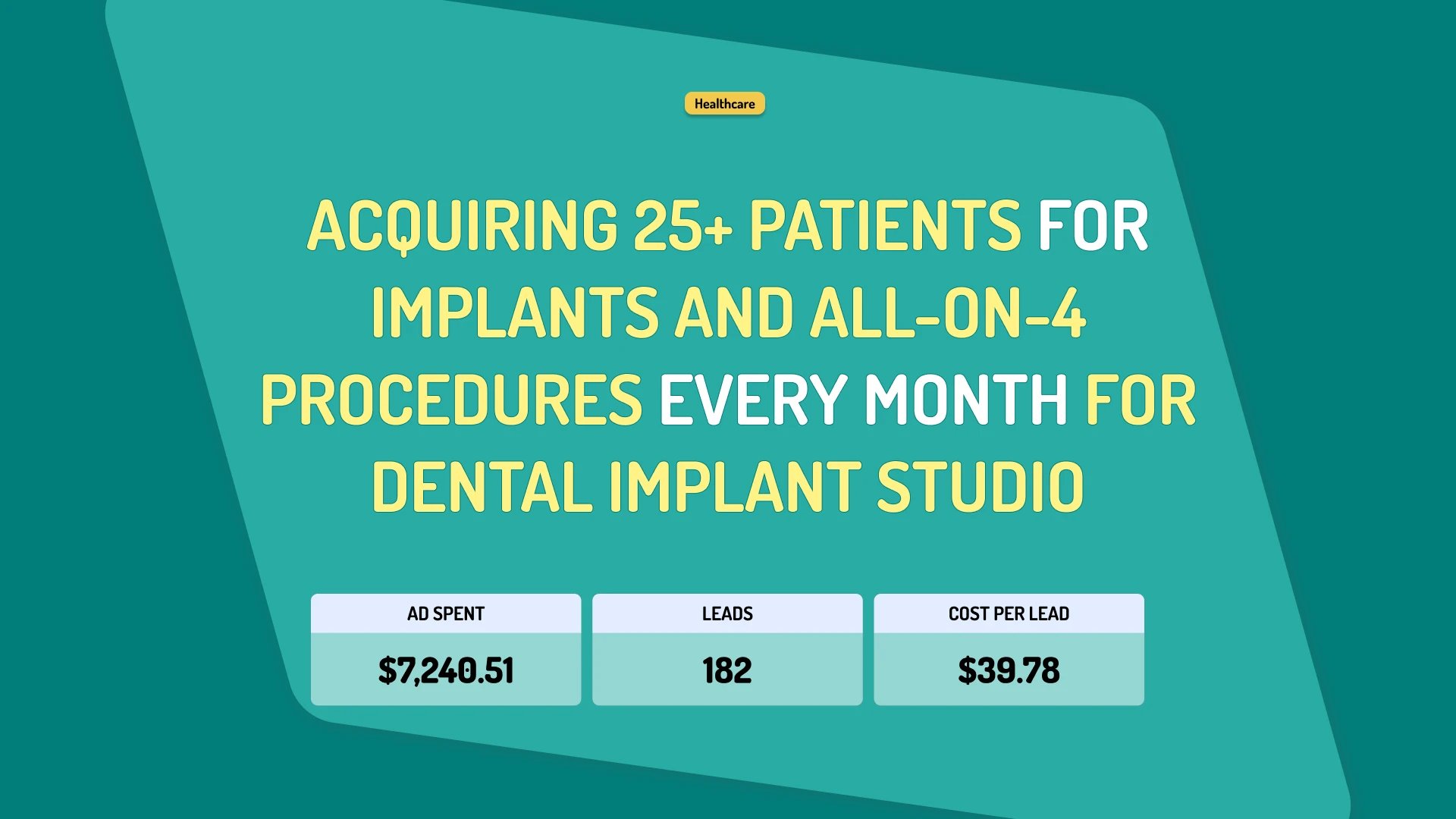 Dental Implant Studio: acquiring 25+ patient for implants and ALL-ON-4